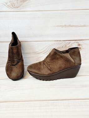 Skechers Parallel Curtail 44749 Wedge Bootie Chocolate Women's Sz 8 Slip On Boot